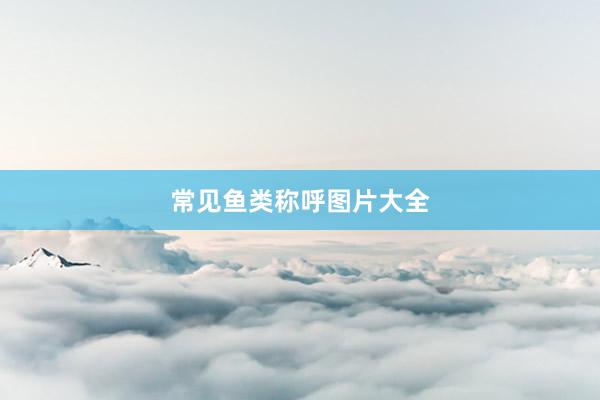 常见鱼类称呼图片大全